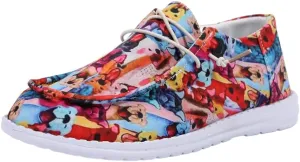 Unisex Versatile Pattern Print Canvas Loafers Elastic Strips Closure Slip-on Sneakers Comfort Walk Boat Shoes Lightweight Breathable Sports Shoes for Women/Men Adult/Big-Kid, Couple Shoes, Multicolor