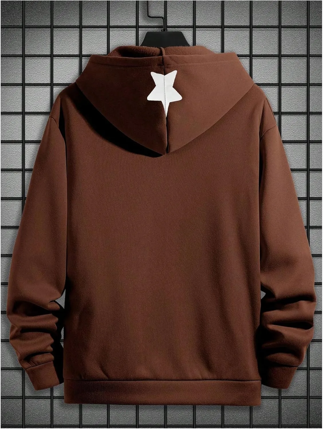 Verdusa Men's Graphic Print Zip Up Hoodie Long Sleeve Hooded Sweatshirt