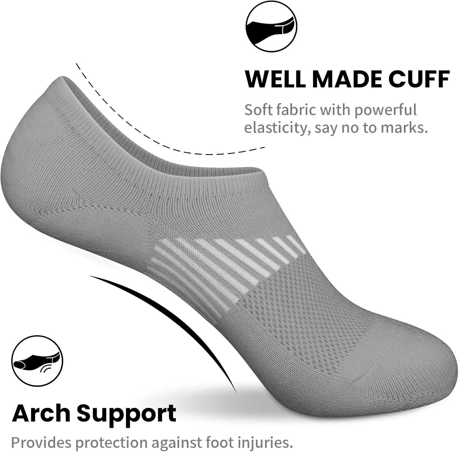 wernies No Show Socks Womens 8 Pairs, Ankle Non Slip Low Short Invisible Thin Liner Socks