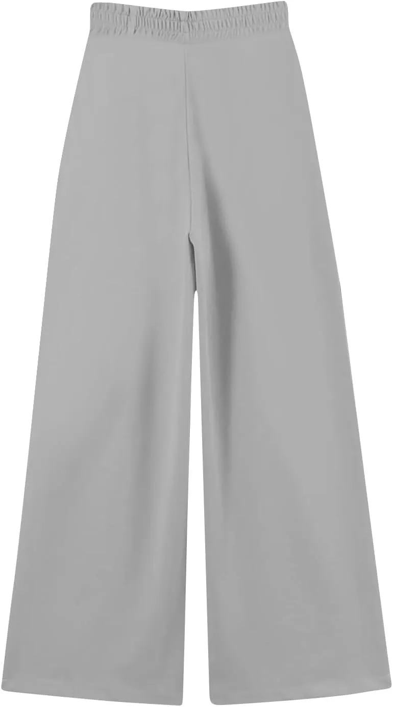 Wide Leg Sweatpants Women Baggy Fleece Lined Cute Y2k Drawstring High Waisted Sweat Pants Flowy Palazzo Lounge Pants