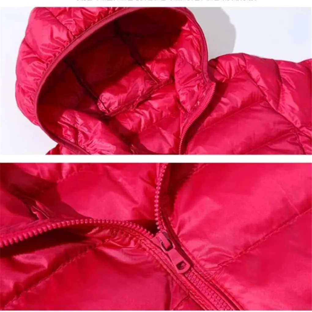 Women Duck Down Jackets Winter Ultralight Hooded Women Down Coat Portable Short Parkas Puffer Overcoat