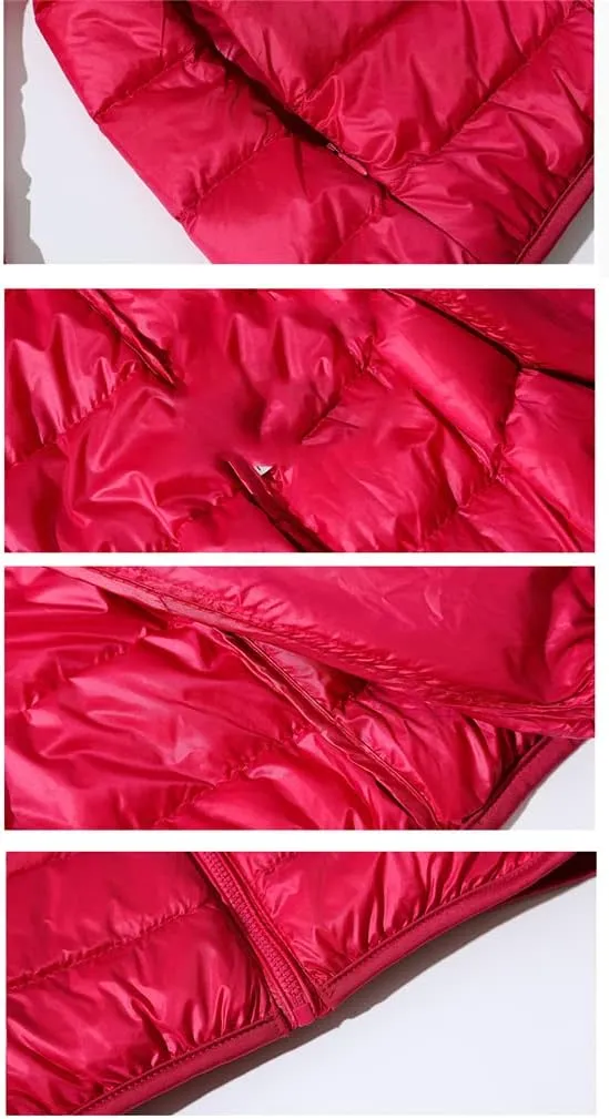 Women Duck Down Jackets Winter Ultralight Hooded Women Down Coat Portable Short Parkas Puffer Overcoat
