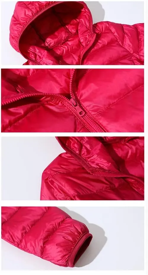 Women Duck Down Jackets Winter Ultralight Hooded Women Down Coat Portable Short Parkas Puffer Overcoat