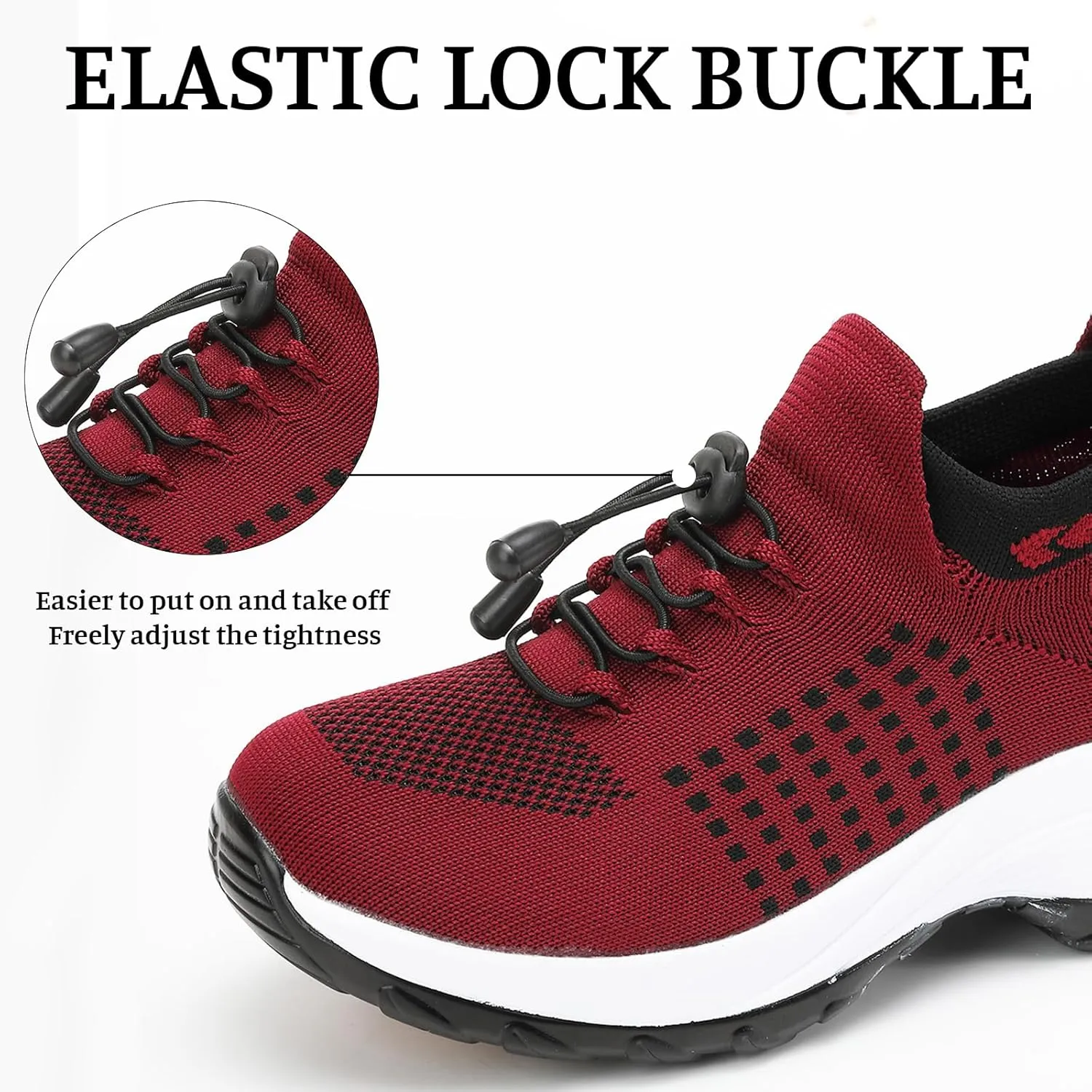 Women Orthopedic Sneakers Slip On for Walking, Breathable Comfortable, Thick Bottom Air Cushion, Non Slip for Gym, Casual Ladies Athletic Shoe