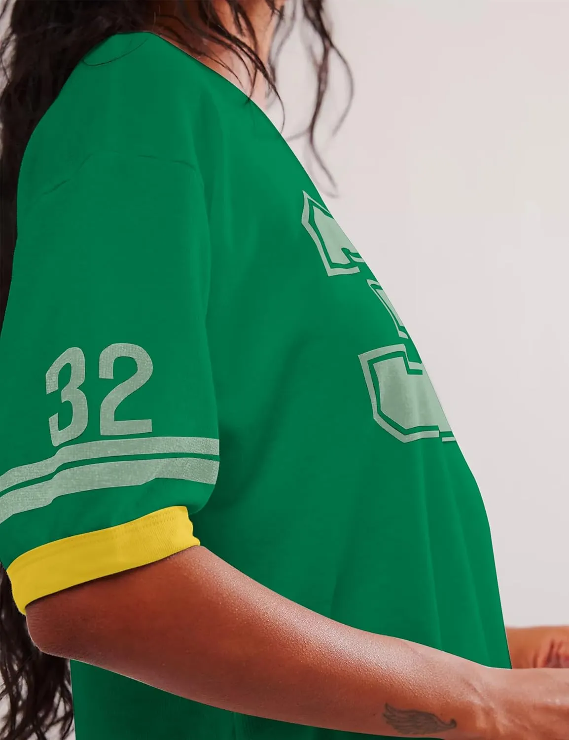 Women Oversized Graphic Print Short Sleeve T-Shirts Crewneck Color Block Shirts Casual Loose Fit 2024 Summer Tee Tops
