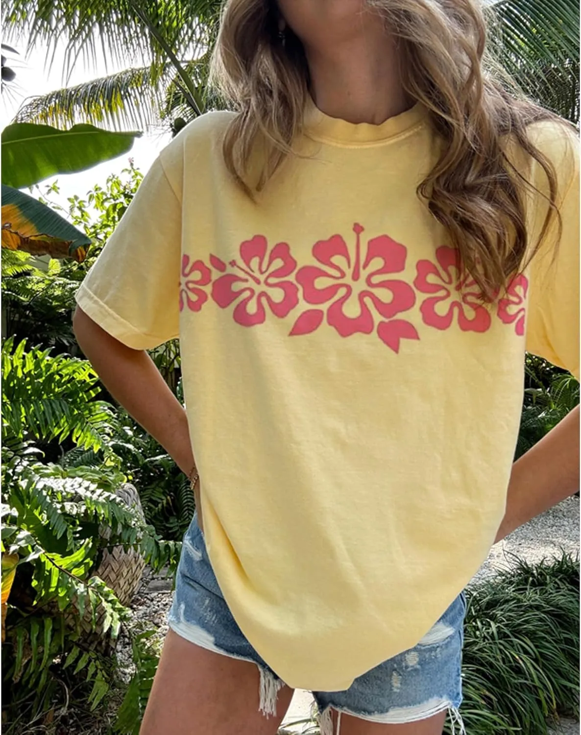 Women Teen Girls Oversized Graphic T Shirts Short Sleeve Aesthetic Baggy Top Y2K Summer Coastal Beach Tees