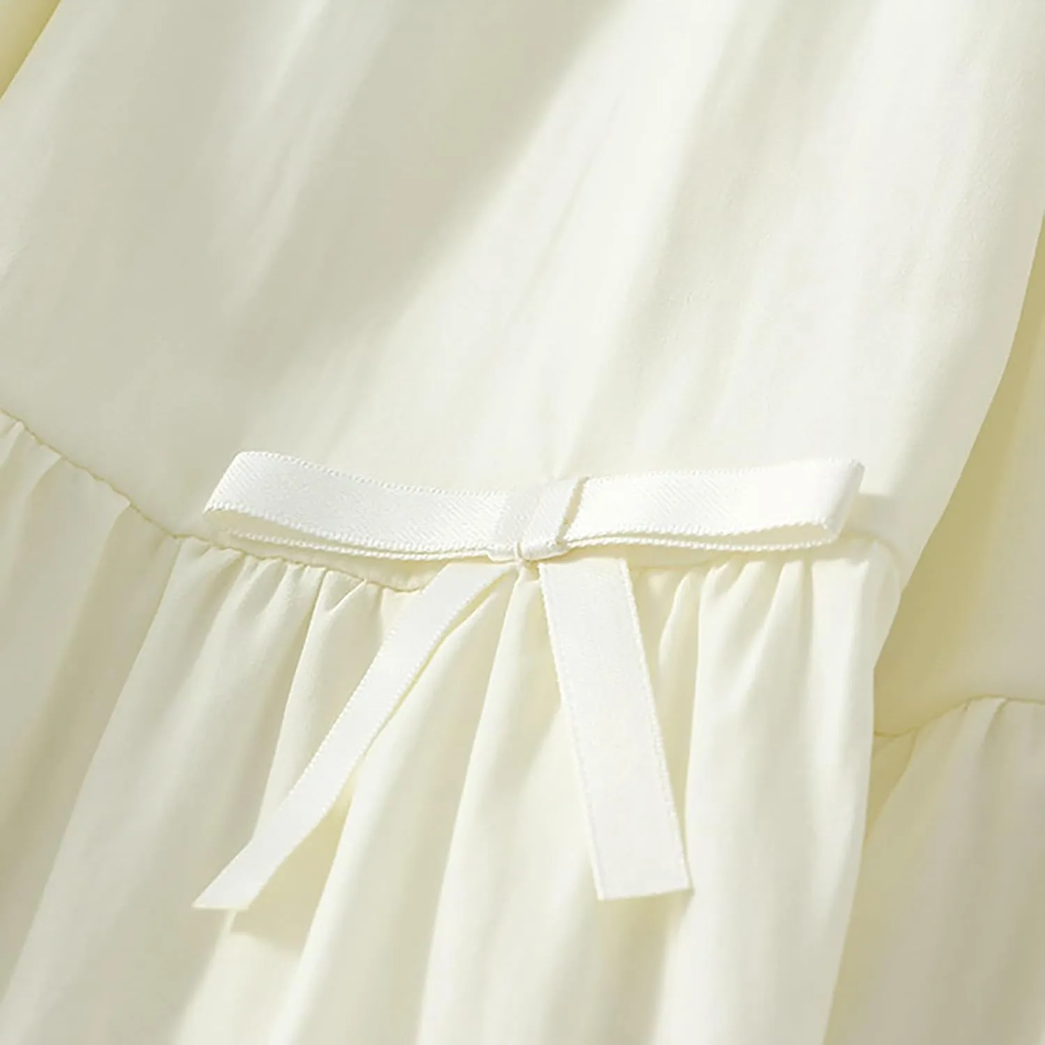 Women's A-Line Bow Elastic Waist Midi Skirt Fairy Flowy Tulle Pleated Tiered Party Long Skirts