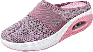 Women's Air Cushioned Arch Support Walking Shoes Mesh Orthopedic Diabetic Slippers Summer Slip-On Mule Sneakers Breathable Slippers Closed Toe Slides Outdoor Going Out Lounge