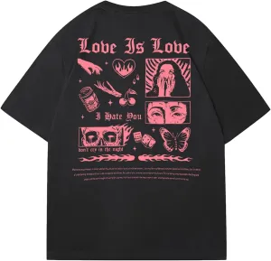 Women's Crewneck Graphic Tees Short Sleeve Casual T Shirt Vintage Street Tops