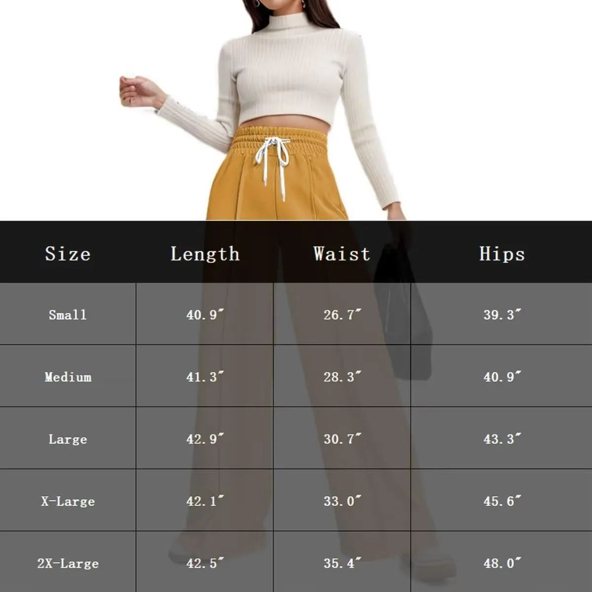 Women's Drawstring Elastic High Waist Wide Leg Sweatpants Trendy Lounge Pants Fall Fashion Trousers with Pockets