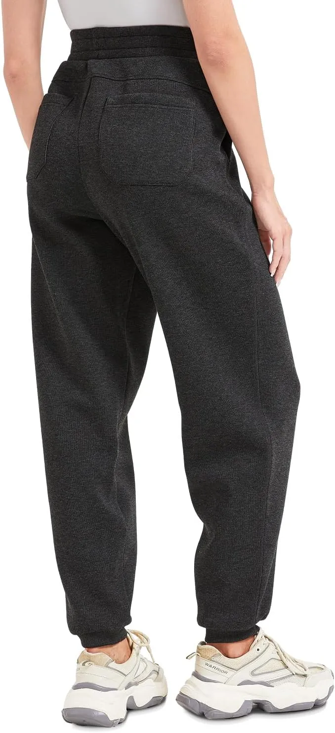 Womens Fleece Lined Sweatpants High Waisted Casual Baggy Sweatpants with Pockets Winter Thermal Jogger Pants