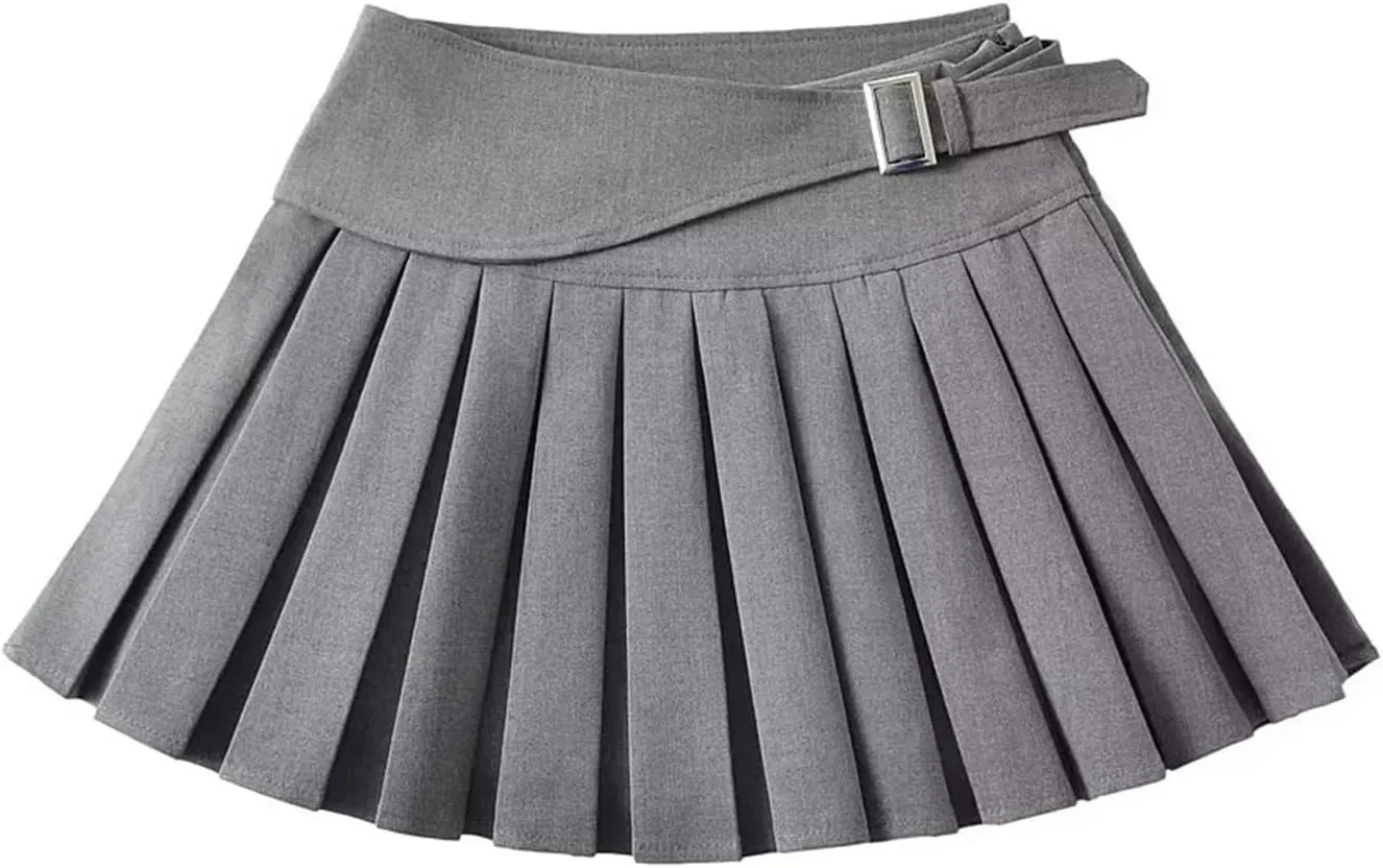 Womens Mini Pleated Skirt High Waisted Sexy Club Tennis Skirt A-Line School Uniform Y2k Short Preppy Skater Skirts