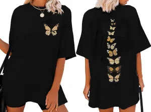 Womens Oversized Tshirt Butterfly Shirts Graphic Tees Casual Short Sleeve Tops Summer Loose Shirt