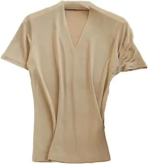 Women's Silk Knitted T-Shirt, V-Neck Short-Sleeved Solid Color Summer Casual Shirt
