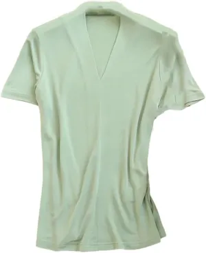 Women's Silk Knitted T-Shirt, V-Neck Short-Sleeved Solid Color Summer Casual Shirt