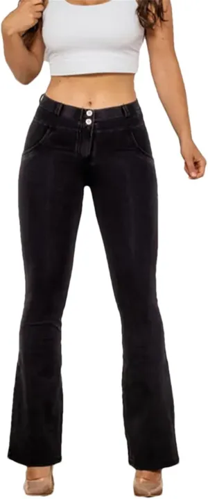 Womens Skinny Butt Lifting Flare Jeans High Strecth Yoga Pants Zipper Fly Slim Sexy Elegant Denim Pants