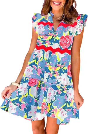 Women's Summer Dresses Casual Loose Midi Dresses Bohemian Floral Dresses A-Line Mini Dresses