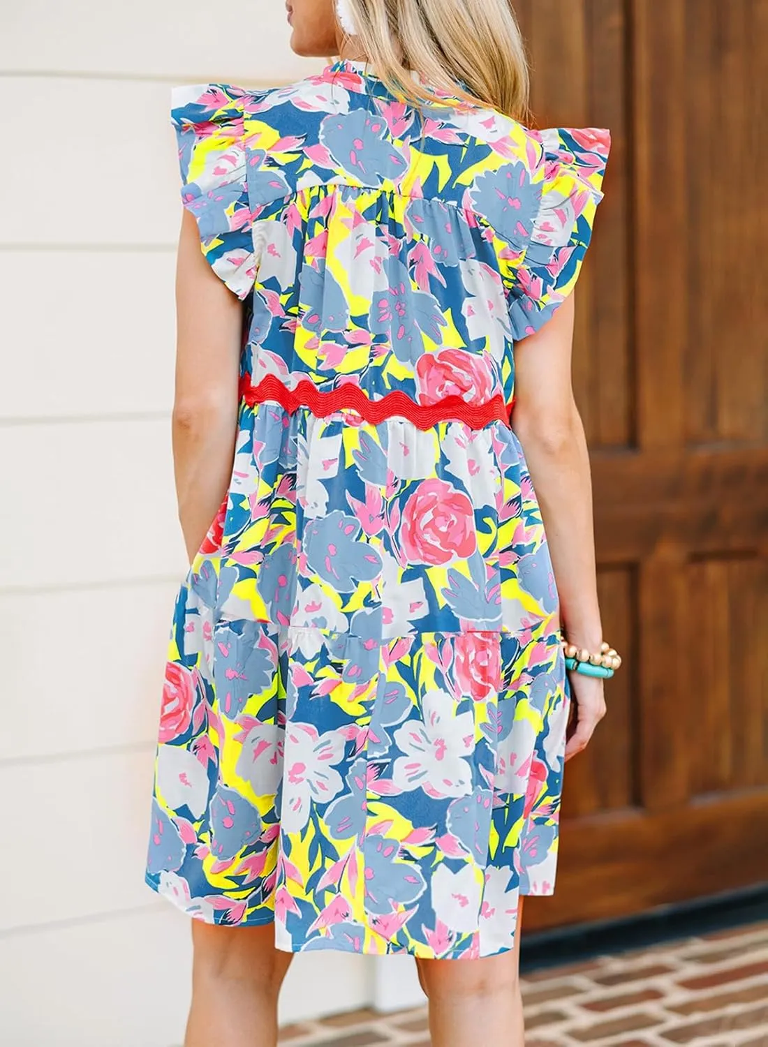 Women's Summer Dresses Casual Loose Midi Dresses Bohemian Floral Dresses A-Line Mini Dresses