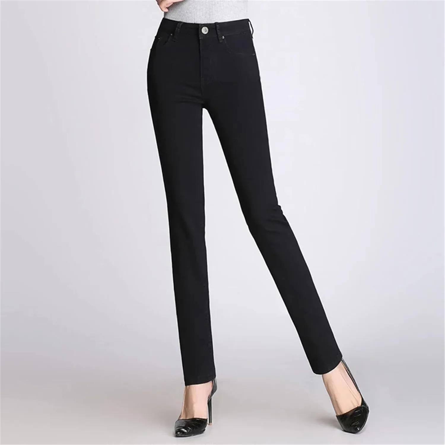 Womens Thin Skinny Jeans Straight Slimming Fit Pencil Pants Cotton Stretch Casual Denim Pants
