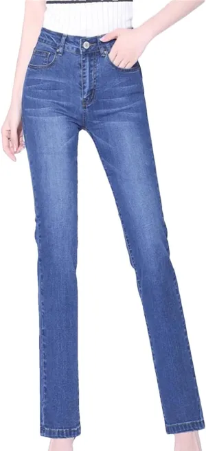 Womens Thin Skinny Jeans Straight Slimming Fit Pencil Pants Cotton Stretch Casual Denim Pants