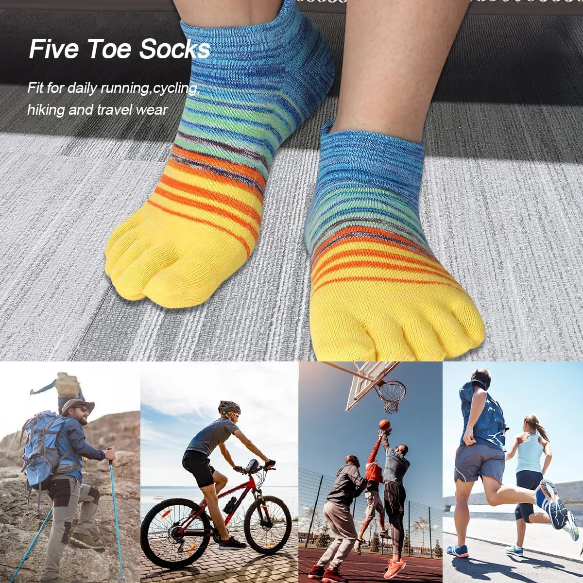 Women's Toe socks Cotton Lightweight No Show Five Fingers Running Socks 4 Pack