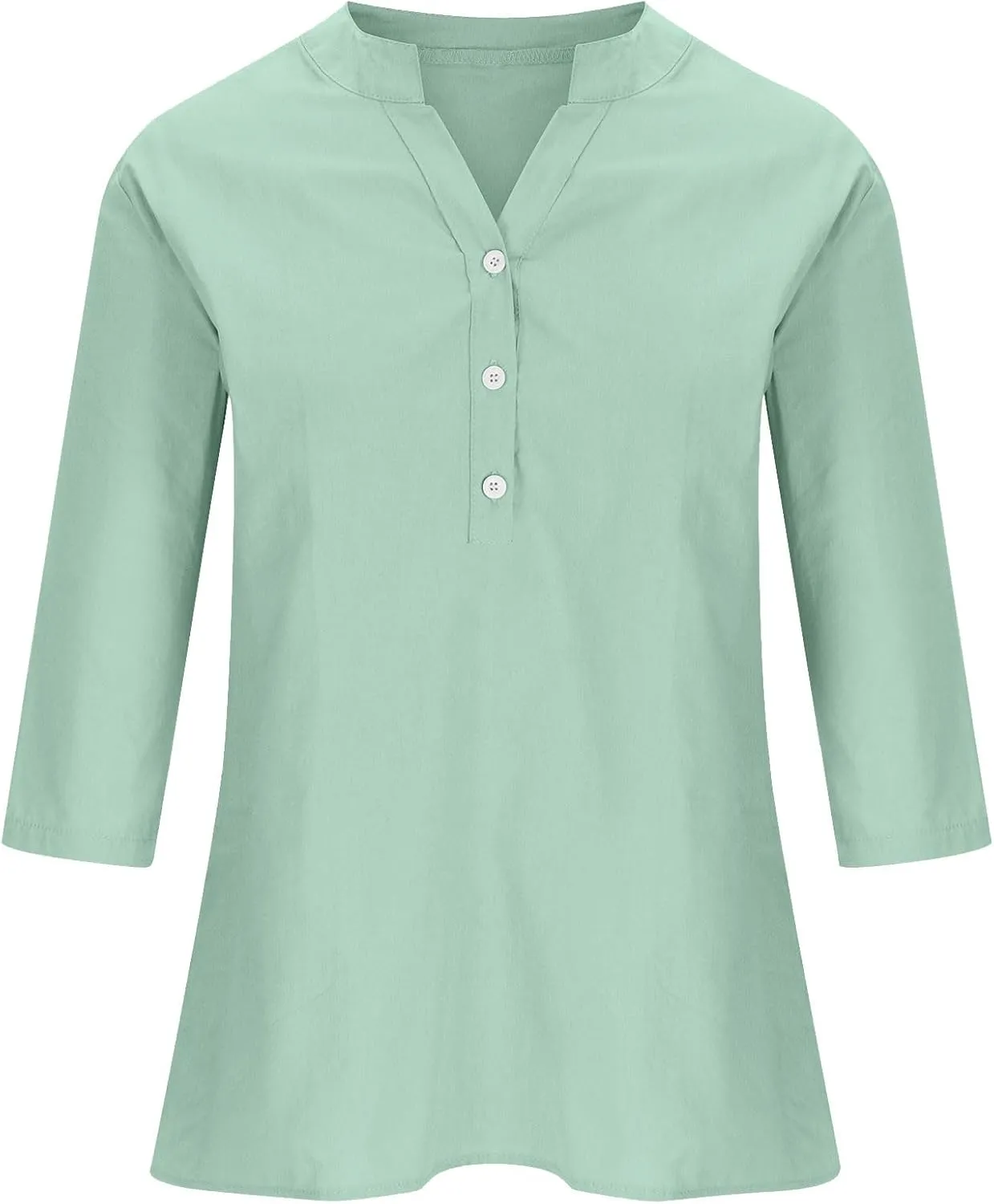 Women's V-Neck Long Sleeve Loose Button Cotton And Linen T-shirt Blouse,2024 Fall&Winter Womens Trendy Tops