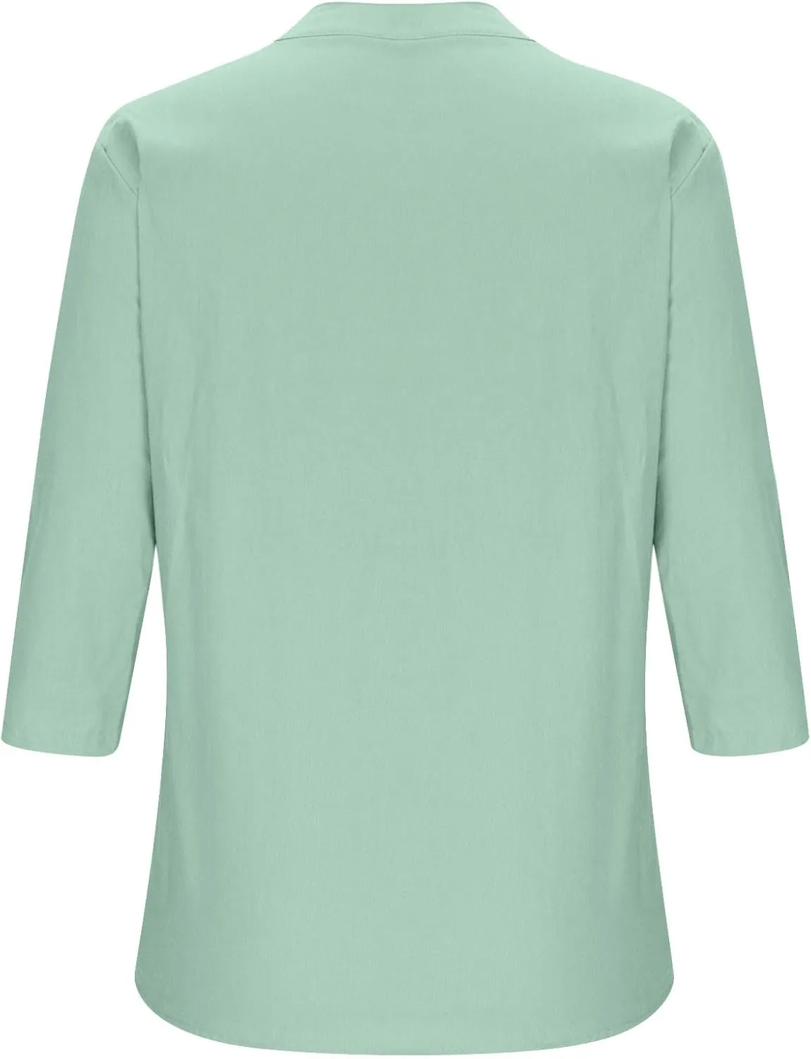 Women's V-Neck Long Sleeve Loose Button Cotton And Linen T-shirt Blouse,2024 Fall&Winter Womens Trendy Tops