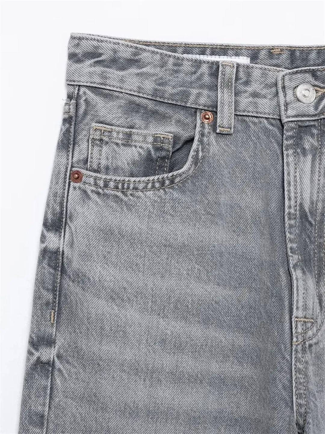 Women's Wide Leg Jeans Mid Waist Loose Straight Leg Soft Comfortable Jeans