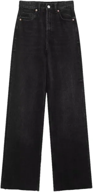 Women's Wide Leg Jeans Mid Waist Loose Straight Leg Soft Comfortable Jeans