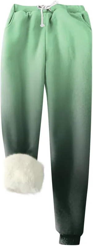 Womens Winter Warm Fleece Pants Sherpa Lined Sweatpants Jogger Outdoor Athletic Active Lounge Pants
