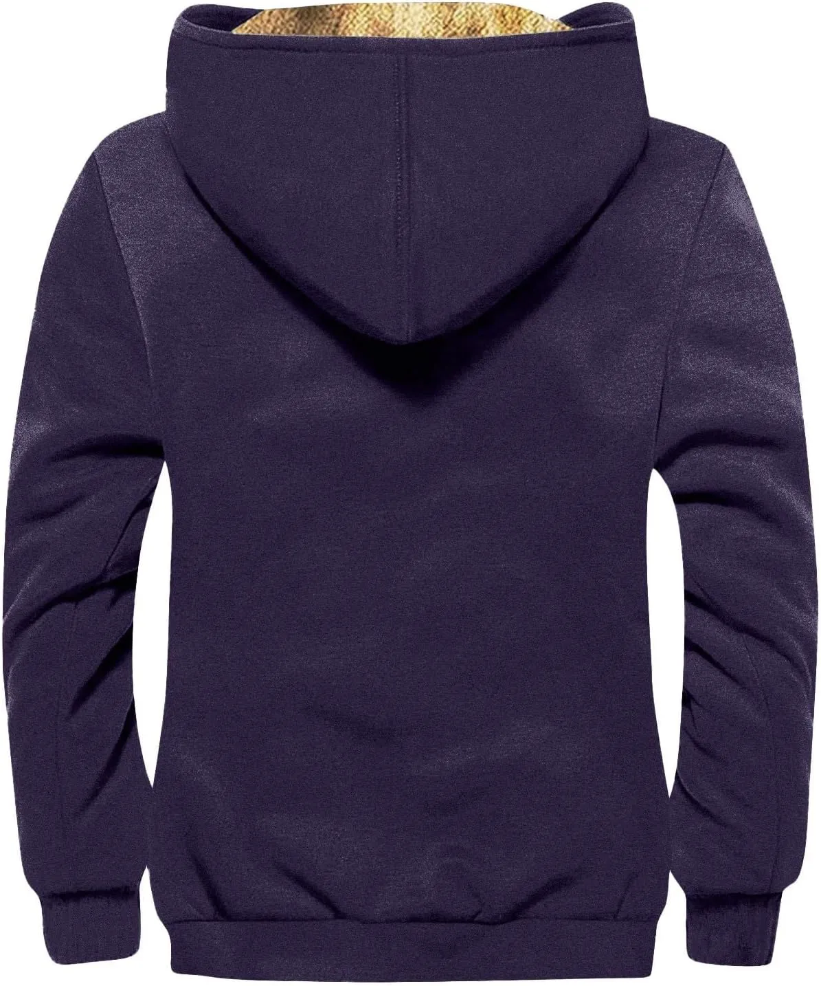 Zipper Hoodies for Men American Flag Print Sherpa Lined Flannel Hoodie Warm Cotton Fleece Jacket Fall Fashion Coat